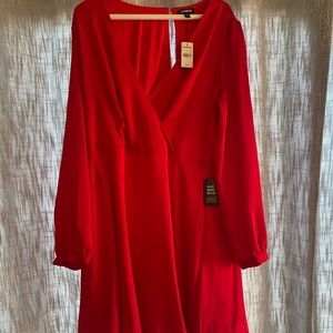 Express long sleeve red dress.